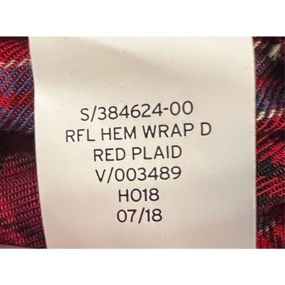 NWT GAP Red & Blue Plaid Faux-Wrap Ruffle Hem Dress XL - Picture 8 of 8